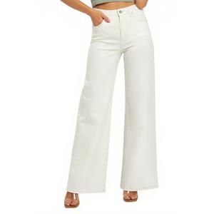 NEW RISEN grant high rise wide leg jeans in cream